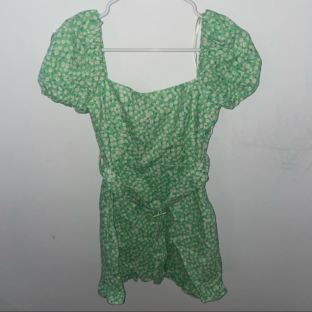 Zara floral puff sleeve dress